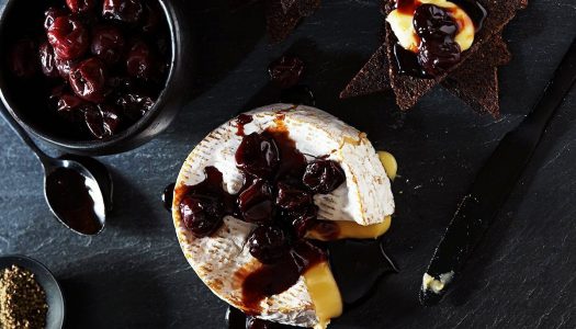Camembert with Black Cherry Compote & Pumpernickel Toasts